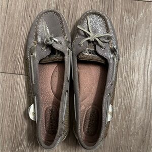 Sperry Metallic Gray Boat Shoes